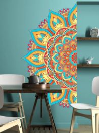 Colourful Mandala Lotus Wall Stickers, Home Room Decoration, Meditation, Stickers Wall Stickers, Yoga Studio Poster