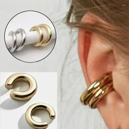 Stud Earrings Unique Fake Piercing Metal Ear Clips Asymmetry Round Cartilage Clip For Women Fashion Jewellery Party Gift