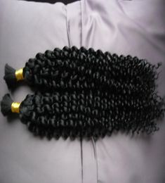 Mongolian Afro Kinky Curly no weft human hair bulk for braiding 100g Kinky Curly Mongolian Bulk Hair 1pcs Human Braiding Hair Bulk7858170
