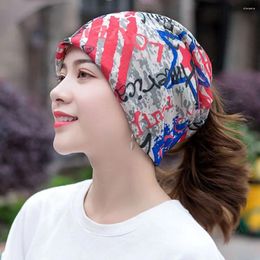 Scarves Soft Turban Summer Polyester Breathable Baotou Hat Sun-Resistant Hijab Cap Women