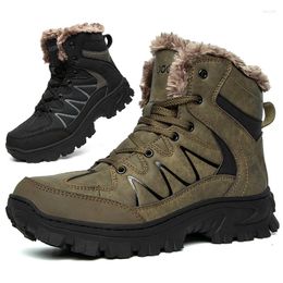 Fitness Shoes Men Ankle-Length Hiking Boots Winter Leather Waterproof Snow Outdoor Wear-Resistant Hunting MenS Sports