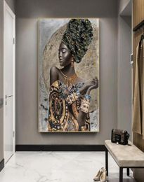 Paintings African Black Woman Graffiti Art Posters And Prints Abstract Girl Canvas On The Wall Pictures Decor3639938