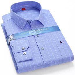 camisa mens bamboo Fibre plaid shirt casual long sleeve business reserva mens formal shirt fashion pocket 240408