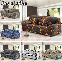 Chair Covers Stone Printed Non-Slip Sectional Couch Elastic Stretch Slipcovers Soft Dust-Proof Sofa Cover Furniture Protector