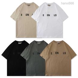 24ss Tide t Shirts Chest Letter Laminated Print Short High Street Loose Oversize Casual T-shirt 100% Pure Cotton Tops for and Women