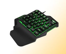 Wired Single Hand Gaming Keyboard USB Professional Desktop LED Backlit Left Hand Keyboard Ergonomic with Wirst For Games8679963