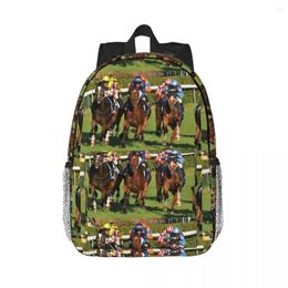 Backpack Horse Racing Action Backpacks Teenager Bookbag Casual Students School Bags Travel Rucksack Shoulder Bag Large Capacity