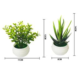 Mini Artificial Aloe Plants Bonsai Small Simulated Tree Pot Plants Fake Flowers Office Table Potted Ornaments Home Garden Decors