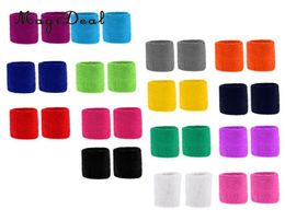 15 Pairs Men Women Kids Adults Cotton Sweatbands Sports Wristbands for Basketball Badminton Tennis Yoga GYM2764521