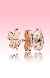 NEW Clover and Ladybird Stud Earrings Luxury 18K Rose gold Women Girls EARRING with Original box for Jewellery Earring set4734208