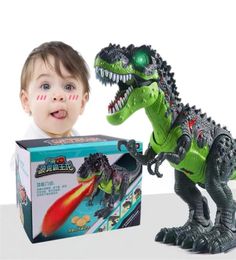 Simulated Flame Spray Tyrannosaurus TRex Dinosaur Toy Kids Walking Dinosaur Water Spray Red Light Realistic Sounds1564365