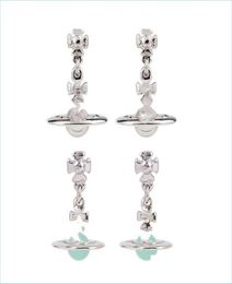 Charm Charm Womens Designer Sier Diamond Rivets Fl Planet Three-Nsional Earring Hook Punk Drop Delivery 2021 Jewelry Earrings Day Dheos8564894