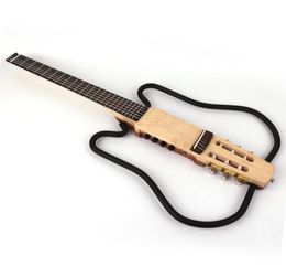 new design nylon string headless classical silent electric guitar built in effect travel portable8336849