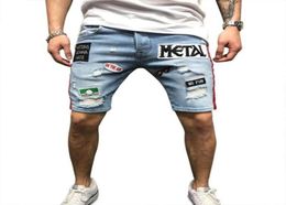 Men Jeans Shorts Fashion Summer Embroidery Patch Distressed Denim Shorts Mens Clothes Fashion Streetwear Asian Size42214576819412