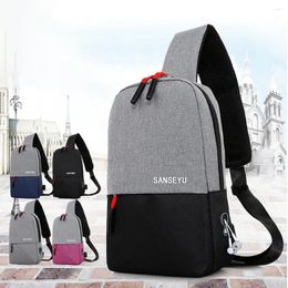 Shoulder Bags Chest Bag With Earphone Hole Women Samll Backpack Multi-Functional Handbag Female Crossbody Belt