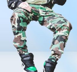 Mens Cargo Pants Casual Street Wear Style Camouflage Strap Long Pants Overalls Male Casual Pants Asian S3XL5419254