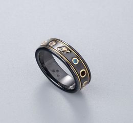 Black White Ceramic Cluster Band Rings bague anillos for mens and women engagement wedding couple jewelry lover gift6034941