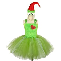 Christmas Costume Halloween Suit Christmas Costume Green Furry Monster Grinch Party Costume And Headband Children Kids Suits 12Y