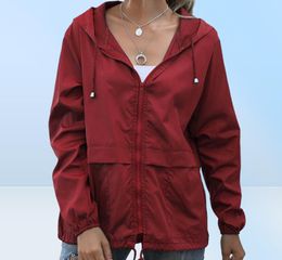 Women039s Zipper Hoodie Yoga Outfits Lightweight Outdoor Walking Raincoat Casual Running Fitness Sports Jacket Gym Clothes Quic3327440