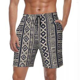 Men's Shorts Summer Board Males Ethnic Embroidery Running Vitange Cool Beach Short Pants Fashion Breathable Swimming Trunks Big Size