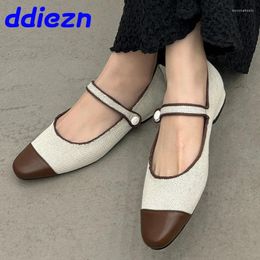 Casual Shoes Fashion Mixed Colors Ladies Flats With 2024 Luxury Female Shallow Footwear Lolita Style Women Mary Janes
