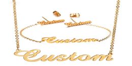 Gold Silver Color Personalized Custom Name Pendant Necklace Customized Cursive Nameplate Necklace Women Handmade Birthday Gift8884109