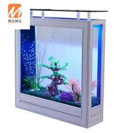 Aquariums Light Luxury Fish Tank Living Room Home Floor Large Medium Subareas Screens Glass Aquarium Ecological Change Water6720977