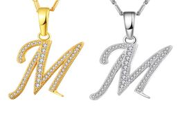 Capital Initial M Letter Necklace For Women SilverGold Colour Alphabet Pendant Chain Name Jewellery Gift for Her8342723