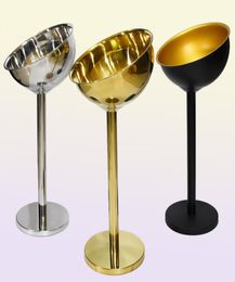 Tabletop Wine Racks 304 Stainless Steel Champagne Basin Floor Standing Stand Cooling Ice Bucket Golden Silver Wine Beer Ice Bucket5185968