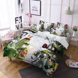 Bedding Sets Zombie Plants Printed Duvet Cover Set Single Double Twin Size Kids Quilt Comforter Pillowcase Bedroom Linens