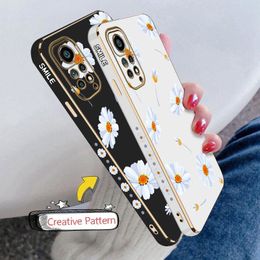 Chrysanthemum Flower Luxury Plating Phone Case For Xiaomi Redmi Note 11 10 Pro 10 12 11S 10A 10C 9C 9A 9T Cover