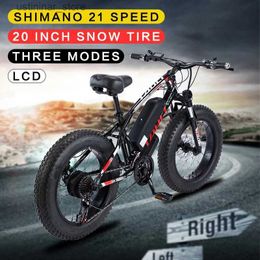 Bikes Ride-Ons Electric Bicycle for Men and Women Mountain Bike High Carbon Steel Electric Vehicle High Power 20 Inch 21 Speed 350W L47