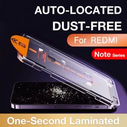 FOR Redmi Note 12 Turbo 11 11t 11e 10 9 9s 8 6 Pro Plus 4G 5G Tempered Glass Screen Protector Easy Instal Auto-Dust Removal Kit