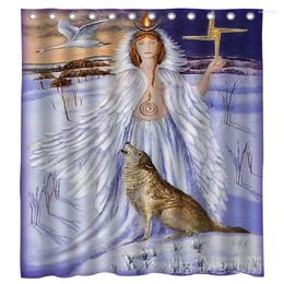Shower Curtains Goddess Curtain By Ho Me Lili Symbol Cross Imbolc Irish Mythology Candlemas Pagan Witch Wolf Fire Feather