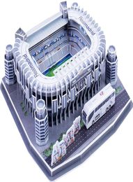 TOP 160pcsset Cristiano Ronaldo Santiago Bernabeu Competition Football Game Stadiums building model toy gift original box2036433