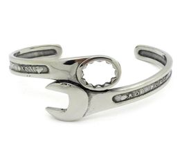 Fashion Silver Tone Metals Tools Wrench Bangle Stainless Steel Biker Bracelet Unique Designer Band Jewelry BB02209B4664895