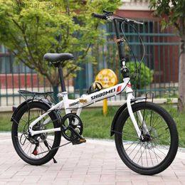 Bikes Ride-Ons Folding Bike Adult Student 20 Inch Folding Variable Speed Dual Disc BrakeBicyclePortable Commuter Mens And Womens Bicycles L47