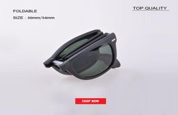 factory top quality classic 50mm square Foldable Sun glasses Men Women oversized 54mm SunGlasses Driving designer Folding lens mat6223977