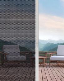 Window Stickers With Glue Self-adhesive Mesh Film Privacy Room Darkening Glass Sticker Anti-UV Dotted Decal For Home Office