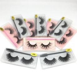 New Mink Eyelashes with Eye Brush Handmade Lashes Soft Thick Faux Mink Lash Natural Long Mink Eyelash Extension Resuable 3D False 6980548