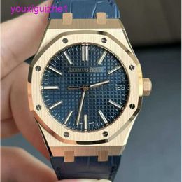 Lastest AP Wrist Watch Royal Oak Series 15510OR OO D315CR.02 Rose Gold Blue Plate Mens Fashion Leisure Business Watch