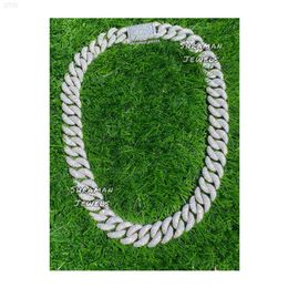 High Quality 52.66 Cts and 390 Grammes Igl Certified Moissanite Diamond 20mm Iced Out Cuban Link Chain From Indian Exporter