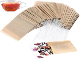 100 PcsLot Philtre Paper Bag Strainers Tools Disposable Infuser Unbleached Natural Strong Penetration for Loose Leaf3140292