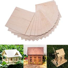 10Pcs/Set AAA+ Balsa Wood Sheet Square 100mm And 1.5mm Thick For Airplane Boat House Ship Aircraft Model DIY Material