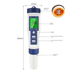 5 In 1 Temperature Metre TDS/EC/PH/SALT /Salinity Water Quality Monitor Tester For Aquarium Acidimeter