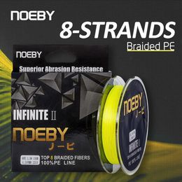 NOEBY PE Line X8 Strand Braided Fishing 150m 300m 1103LB Super Tension Wear Resistance Smooth Multifilament 240407