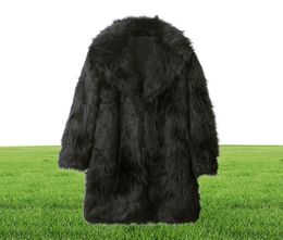 Men Warm Winter Long Coat High Quality Faux Fur Jackets Outwear Open Stitch Overcoat Homme Jacket2598027