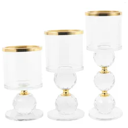 Candle Holders Clear Household Shades Crystal Cylinder Elegant Holder Windproof Pillar