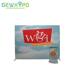 10ft Wide Square Corners Tension Fabric Advertising Banner Display Wall With Printed Graphics And Oval Podium Table(Optional)