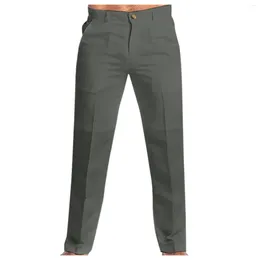 Men's Pants 2024 Stand Pocket Casual Linen Suit Elegant Street Trousermens Fashion Sweatpants Plus Size Men Streetwear